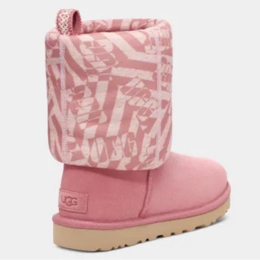 UGG Classic Short Jersey Stripe Suede Pink Boots Valentines Day women 7 - Picture 5 of 6